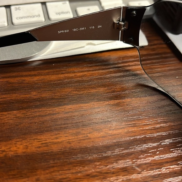 PRADA Sunglasses Black Metal Women Triangle Logo Aviator SPR 601 1BC-3M1 115 3N - Picture 4 of 12